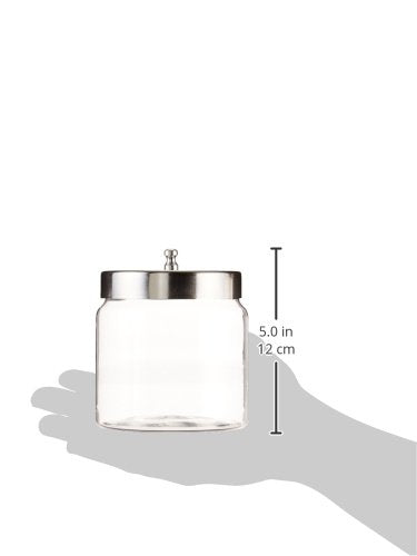 Grafco Glass Medical Sundry Jars with Lids, 4 x 4”, Clear Unlabeled Jars for Supplies (6 Count)