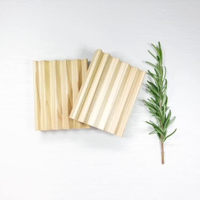 2 Pack Soap Dish, Draining Dish for Our Shampoo Bars & Conditioner Bars, 100% Natural Poplar Wood, No Chemical Varnish, Lacquer or Stain is Used, Handmade in The USA (Mini)
