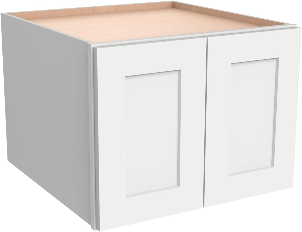 Solid Wood Wall Cabinet,Shaker Style Wall-Mounted Kitchen Storage Cabinet with Soft-Close Doors, RTA Pantry Organizer for Bathroom, Garage, Laundry (Origami White, 33" W x 24" D x 12" H)