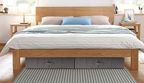 iwill CREATE PRO Folding Washable Dustproof Under bed Storage Bins with Lids, Underbed Storage Containers for Closet, Wardrobe Clothes, Blanket, Duvets, Sweaters Organizer, Dark Gray, Pack of 3