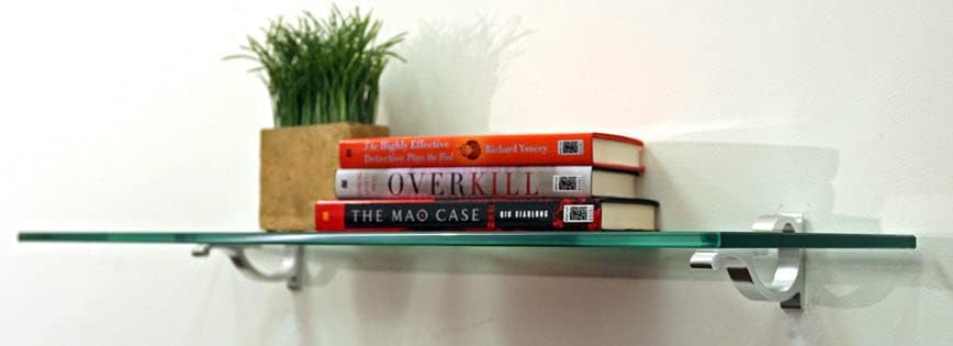 Spancraft Glass C-8x48-Chrome Cardinal Glass Shelf, Chrome, 8" x 48"