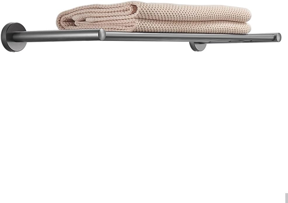 2-Tier Towel Rack, Hotel Towel Holder, Towel Shelf for Bathroom Lavatory,SUS 304 Stainless Steel Wall Mount Towel Hanger Storage,24 Inch,Grey