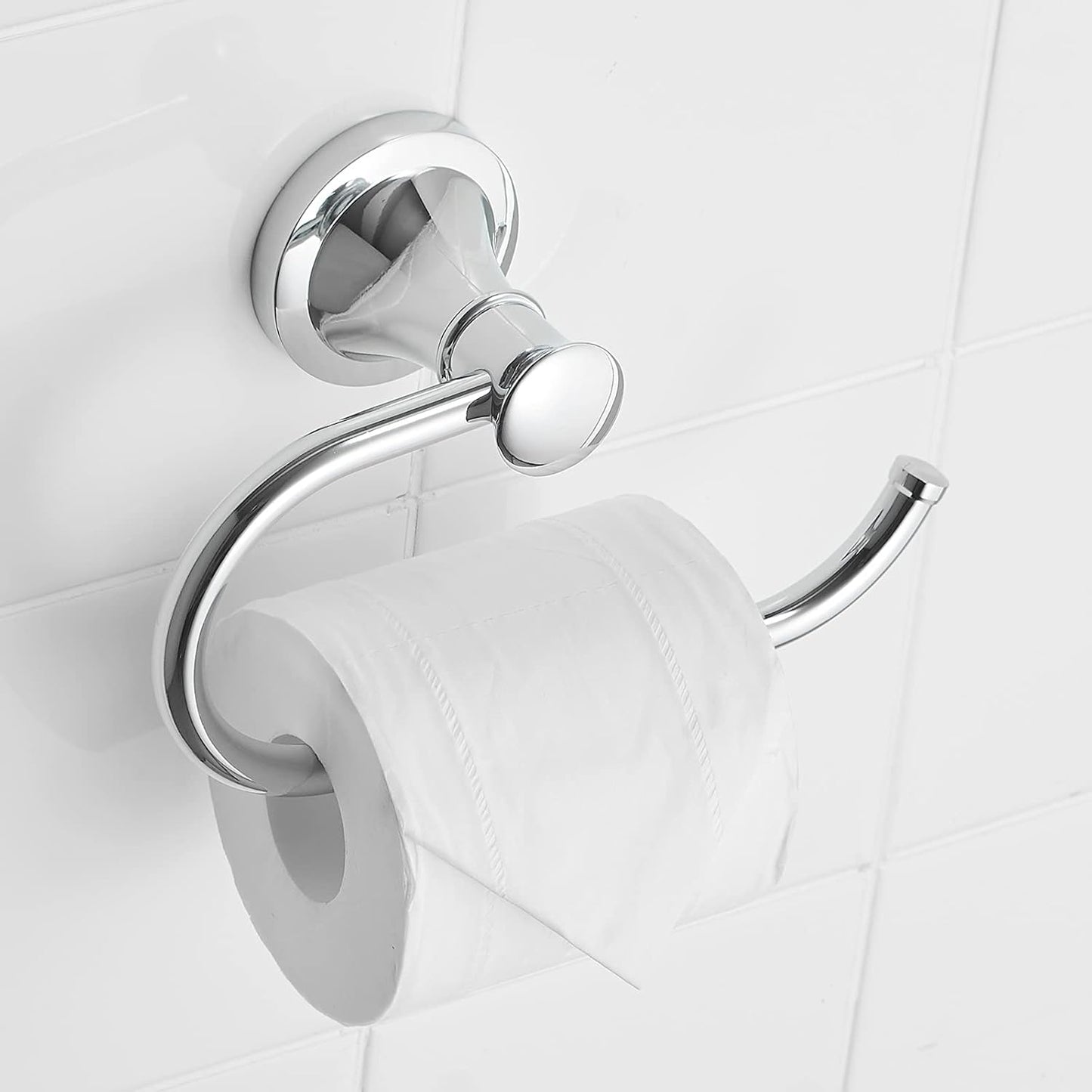 BESy Polished Chrome Toilet Tissue Paper Holder Polished Chrome Bathroom Accessories Toilet roll Paper Hanger, Wall Mounted, Rustproof