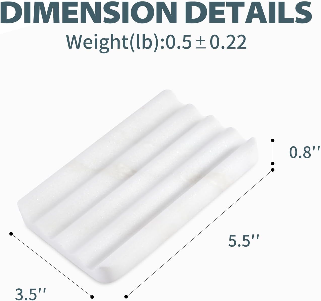 2 Pcs Soap Holder for Bathroom, Marble Soap Dish for Kitchen Countertop, Soap Tray with Creative Wavy Design, Soap Saver for Bath Tub, Sponges, African Natural Stone(Namib Bianco)