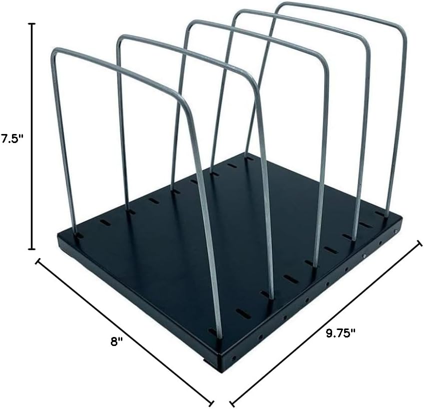 Huron Steel Wire Adjustable Vertical 4-Slot Desk File Binder Organizer Storage