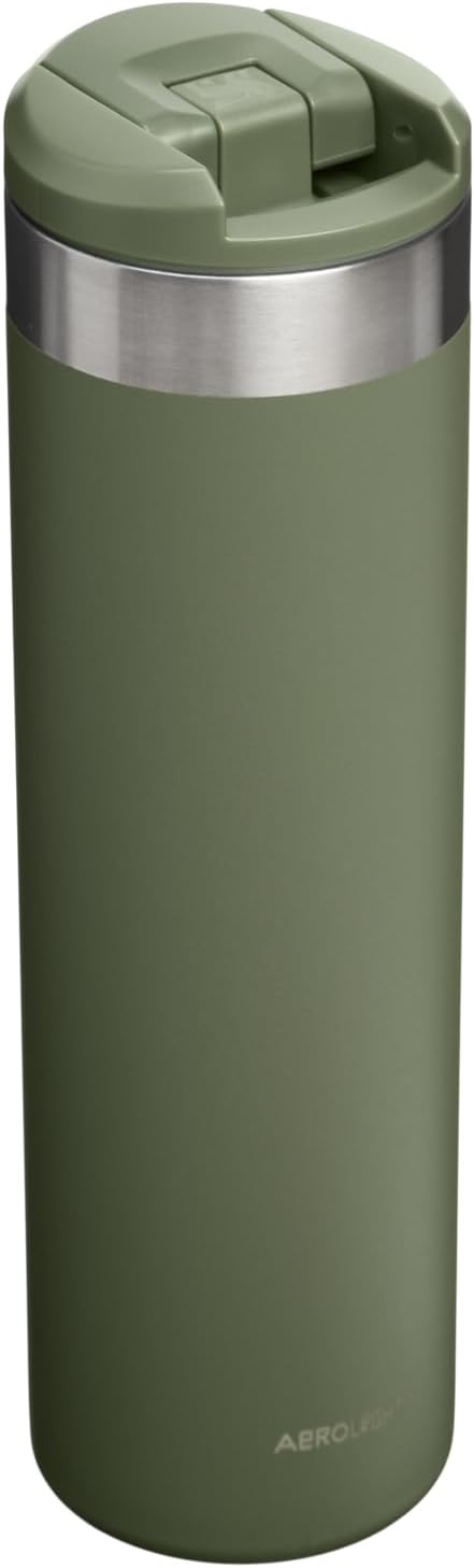Stanley AeroLight Transit Bottle 20 oz | Locking Drink Through Lid | Leak Resistant Water Bottle or Coffee Travel Mug | Lightweight Insulated Stainless Steel | BPA-Free | Dried Pine