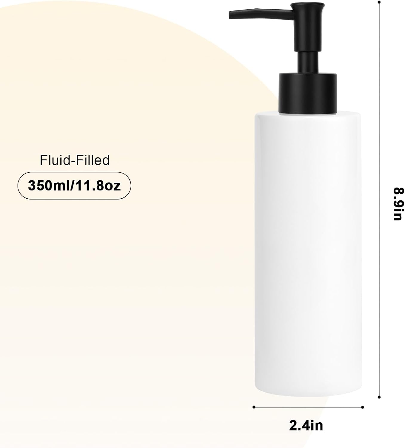 Ceramic Soap Dispenser 11.8oz Liquid Ceramic Soap Pump Dispenser for Bathroom, Refillable Dish Soap Dispenser for Kitchen