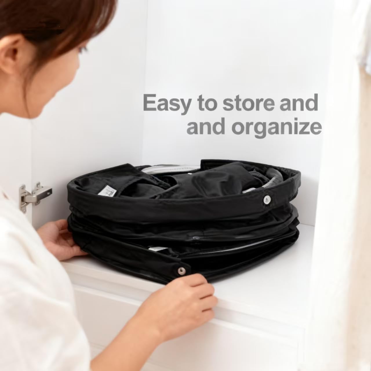 17L Cleaning Caddy With Handle, Foldable Storage Cleaning Product Organizer, Cleaning Caddy Organiser, Outdoor Camping,Portable Multifunctional Cleaning Bucket tool Bag Organizer (black)