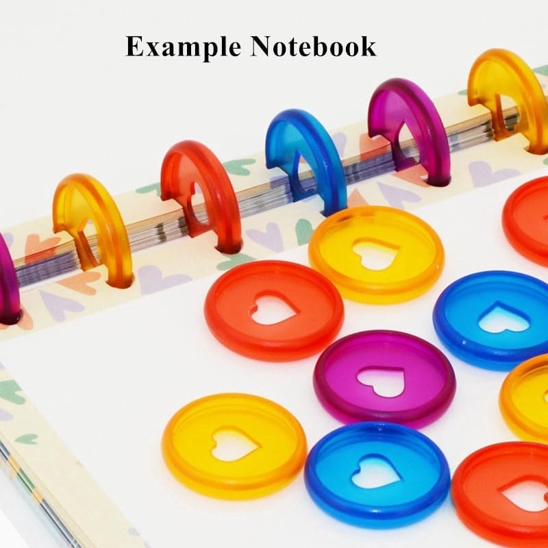 100pcs Planner Expander Discs 1.1Inch Book Binding Disc For Discbound Notebook Accessories Heart Binder Rings(Transparent Mixed,1.1 inch/28 mm)