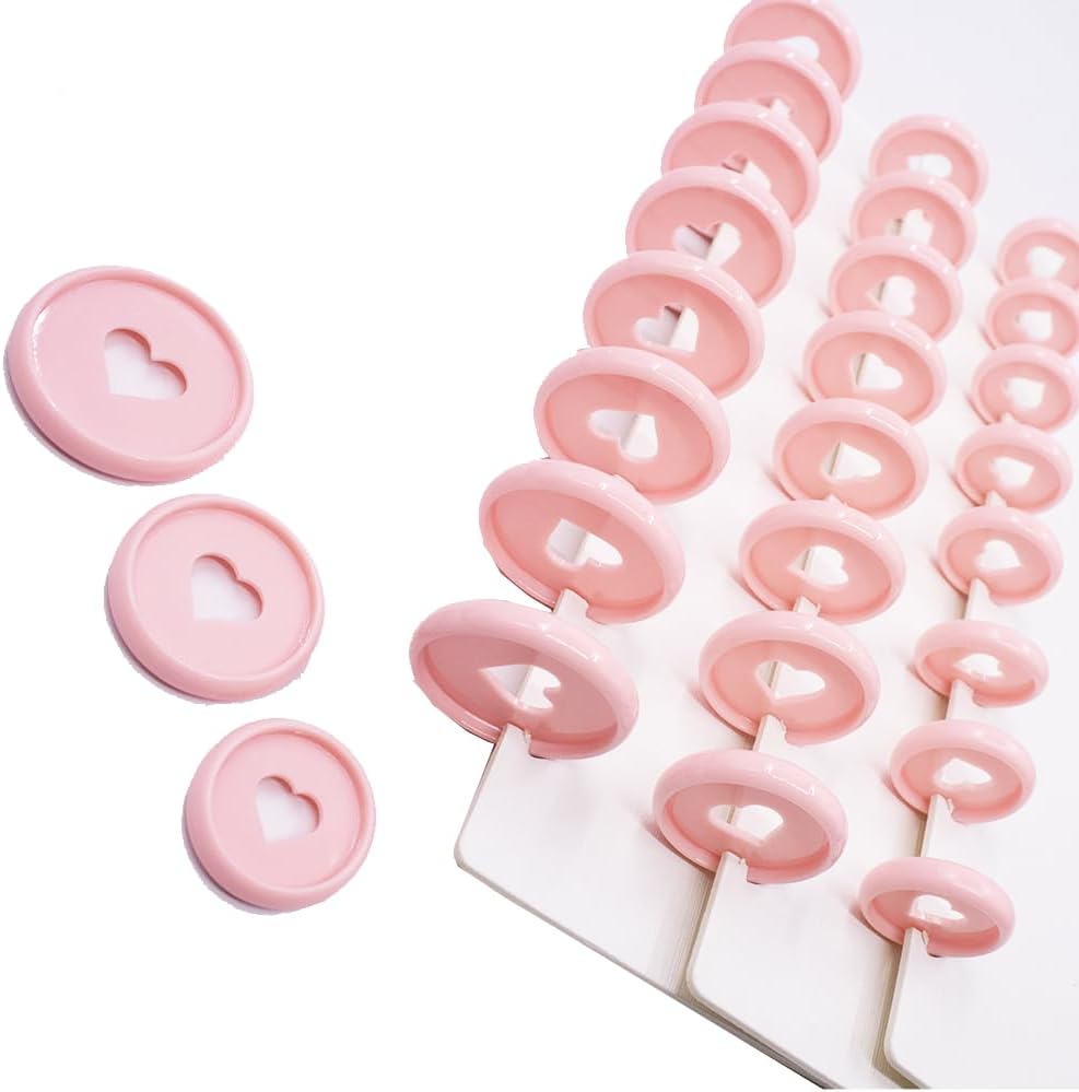 100pcs Planner Expander Discs 1.1Inch Book Binding Disc For Discbound Notebook Accessories Heart Binder Rings(Pink,1.1 inch/28 mm)