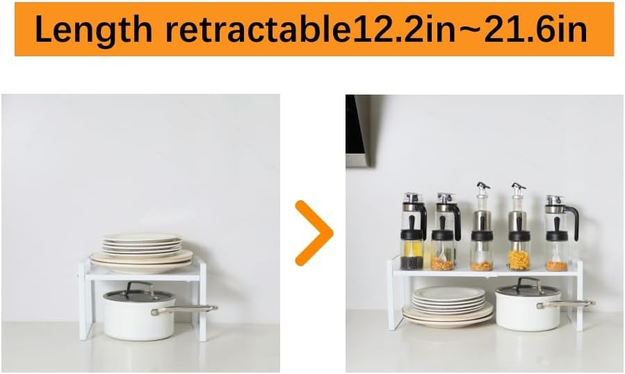 2-Pack Expandable Shelf Organizer for Kitchen Countertop, kitchen organizers and storage,under sink expandable shelf organizer
