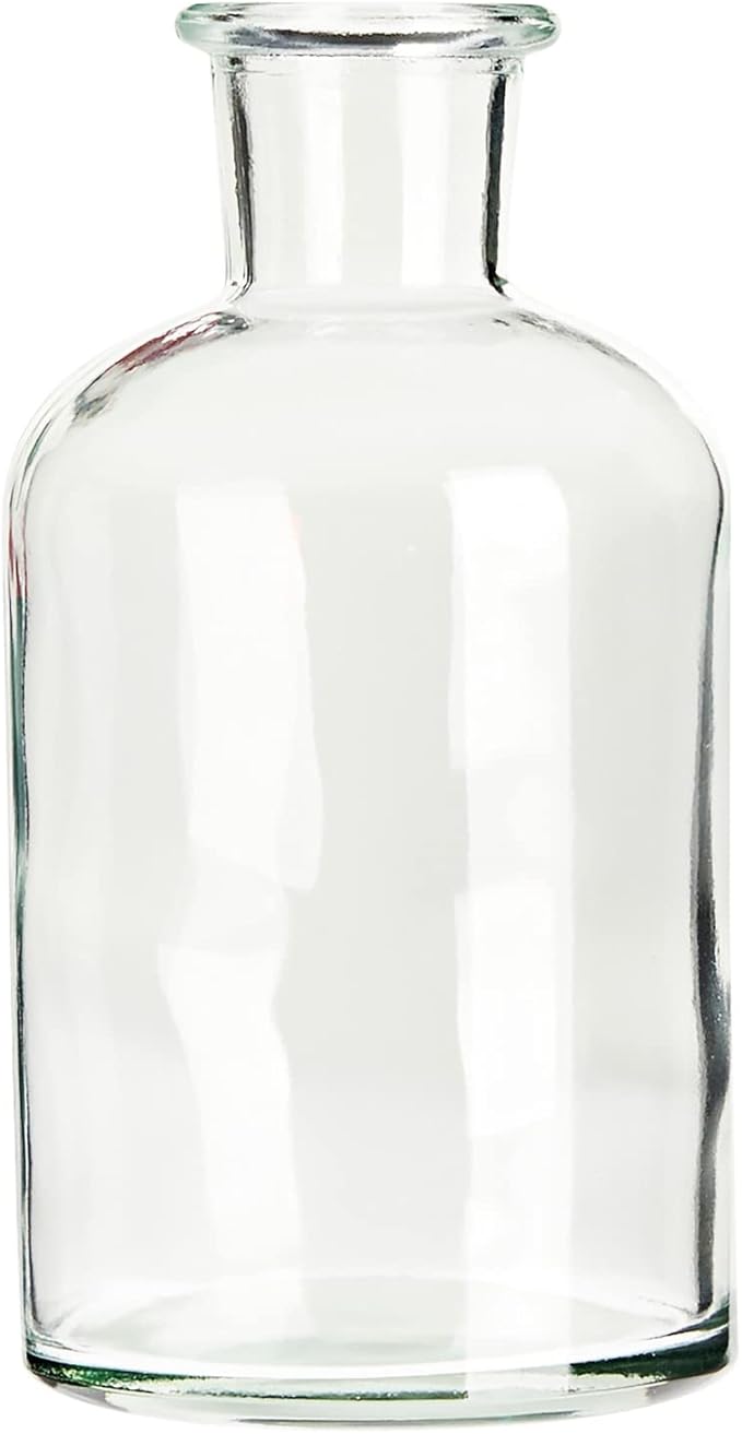 Farmlyn Creek Narrow Jar Vases - 2.8 in x 5 in, 7.5 oz, 6 Pack, Clear Glass - Apothecary-Style Jars & Glass Bottle Vases for Propagation & Mini Decorative Bottles