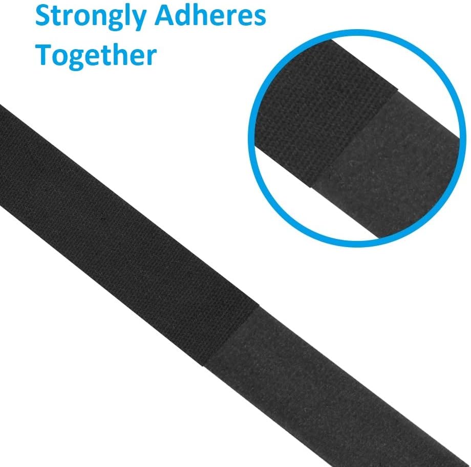 6 Inch (50-pack) Hook and Loop Self Gripping Fastening Cable Ties 1/2" Width - Multipurpose Microfiber Cloth Cable Organizer Self Adesive Pre-Cut Straps