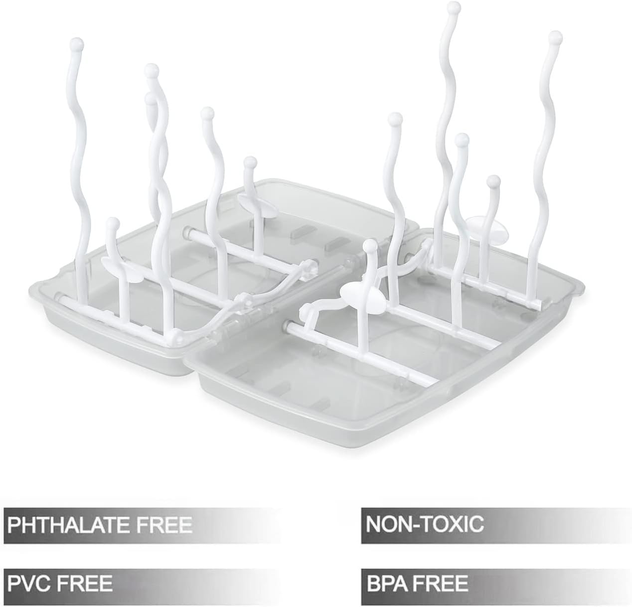 PandaEar Travel Bottle Drying Rack Space Saving| Portable Baby Bottle Dry Rack| Upright Vertical Collapsible Water Bottle Drying Rack| Dryer Rack for Baby Bottles Accessories