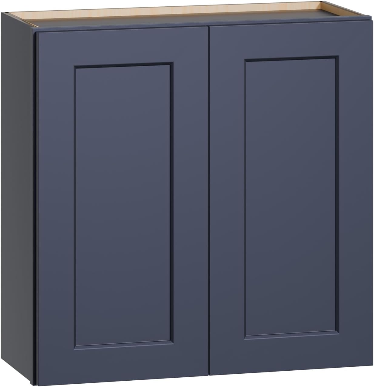 36 Inch Laundry Room Cabinets Wall Mounted, Solid Wood Over The Toilet Storage Cabinet, Bathroom Organizer Cabinets with 2 Shaker Door & Shelves, Easy to Assemble for Kitchen, Garage - Blue