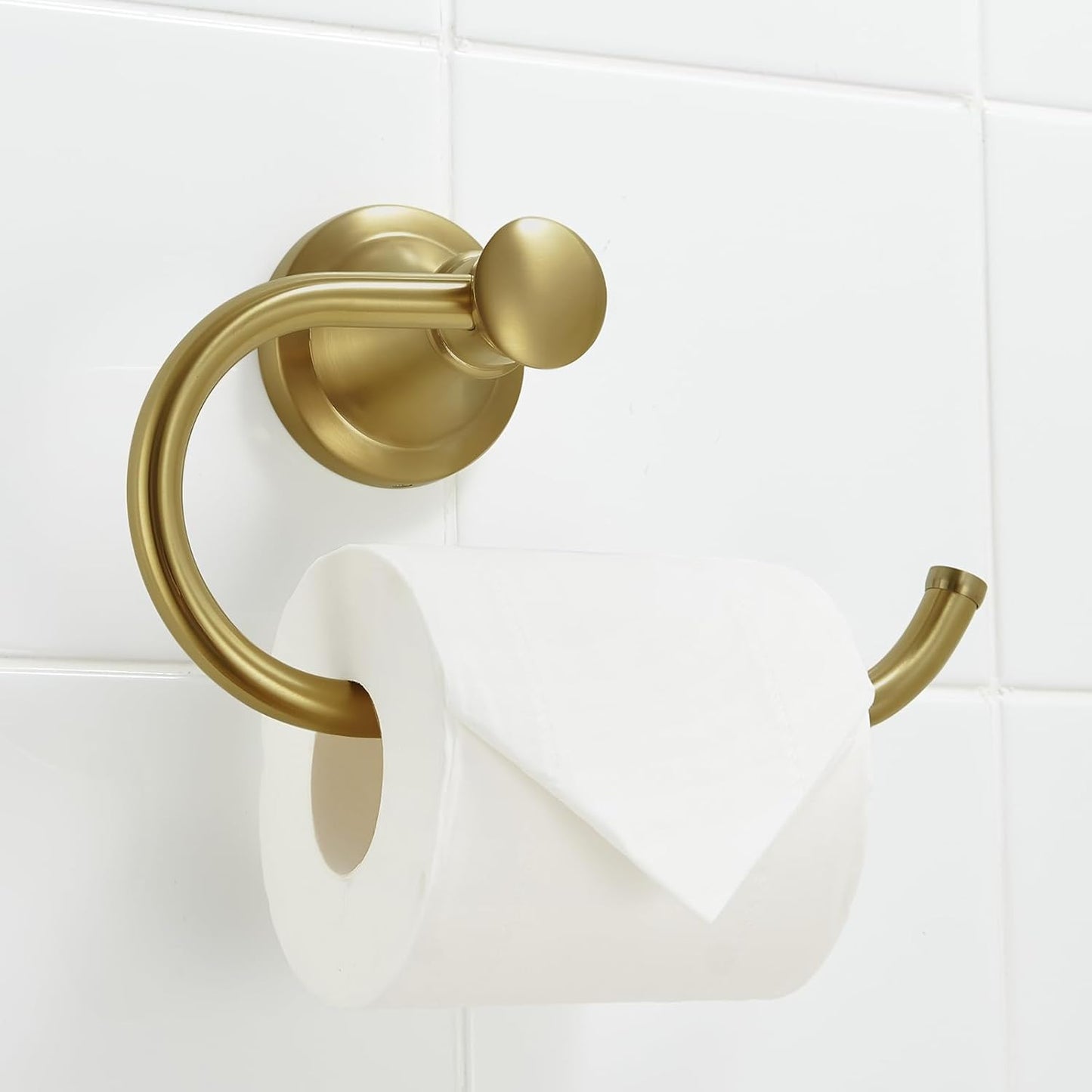 BESy Brushed Gold Toilet Tissue Paper Holder Brushed Gold Bathroom Accessories Toilet roll Paper Hanger, Wall Mounted, Rustproof