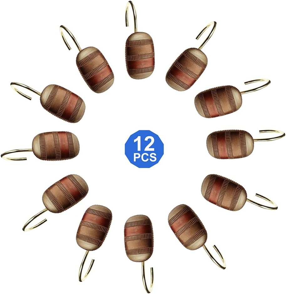 Zahari Home 13pc Contempo Bathroom Shower Curtain Sets Luxury Classic Shower Curtain & 12 Shower Curtain Hooks Contemporary Fabric Shower Curtain Unique Design Stylish Striped Shower Curtain Set