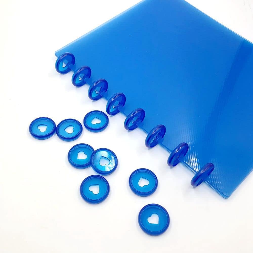 100pcs Planner Expander Discs 1.26Inch Book Binding Disc For Discbound Notebook Accessories Heart Binder Rings(Transparent Blue,1.26 inch/32 mm)