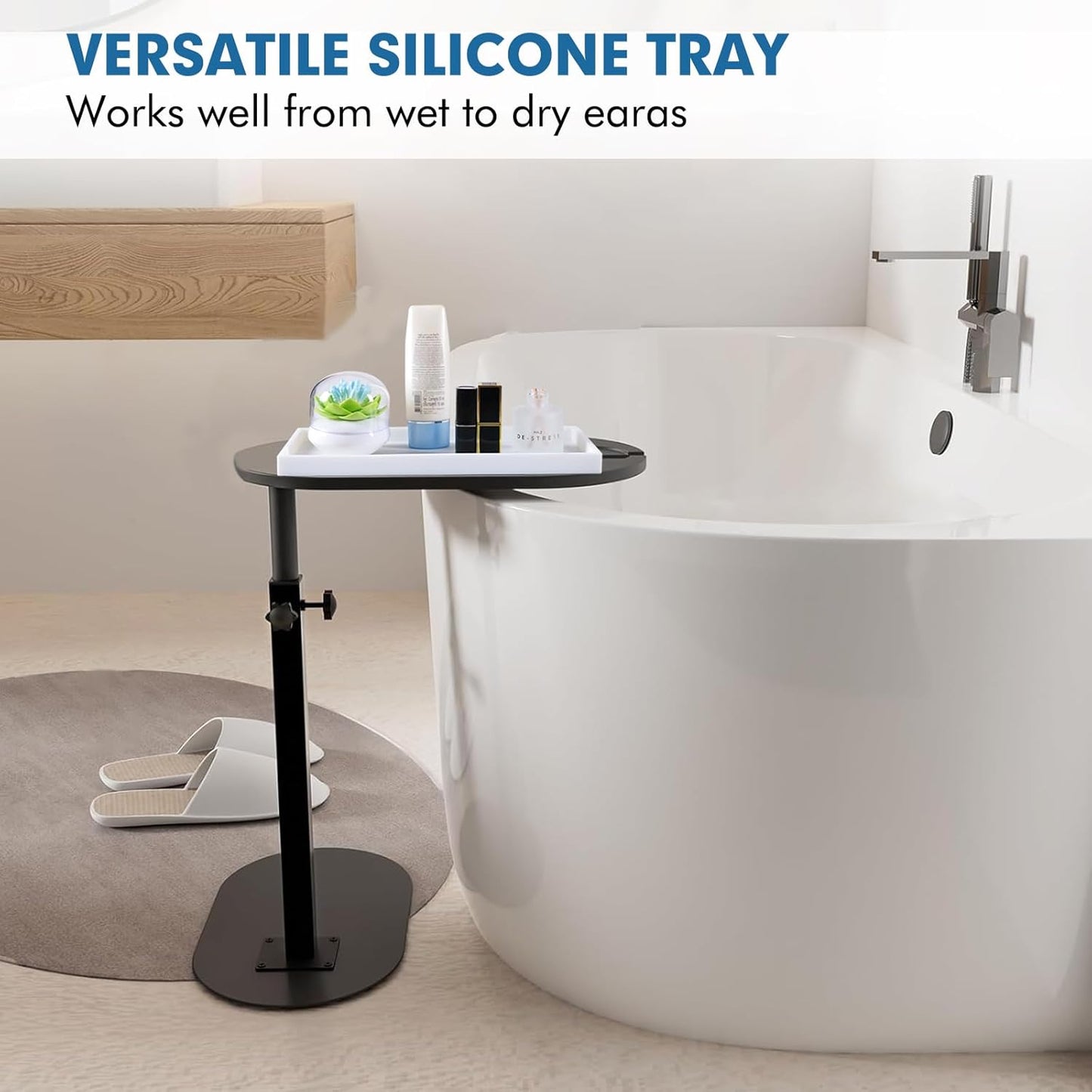 Bloss Counter Tray Set for Bathroom/Kitchen - 11.8" Silicone Tray for Kitchen Countertop, Soap and Sponge Holder, Bathroom Vanity Traty for Perfume, Jewelry, Candle, Key Tray