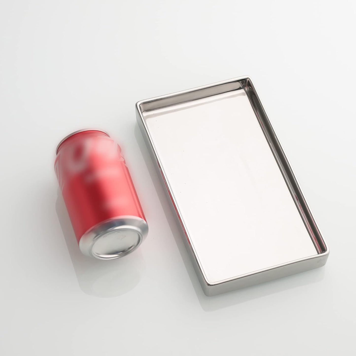 Jewelry Holder Ceramic Trinket Tray Rectangte Vanity Makeup Mirror Tray Silvery Small