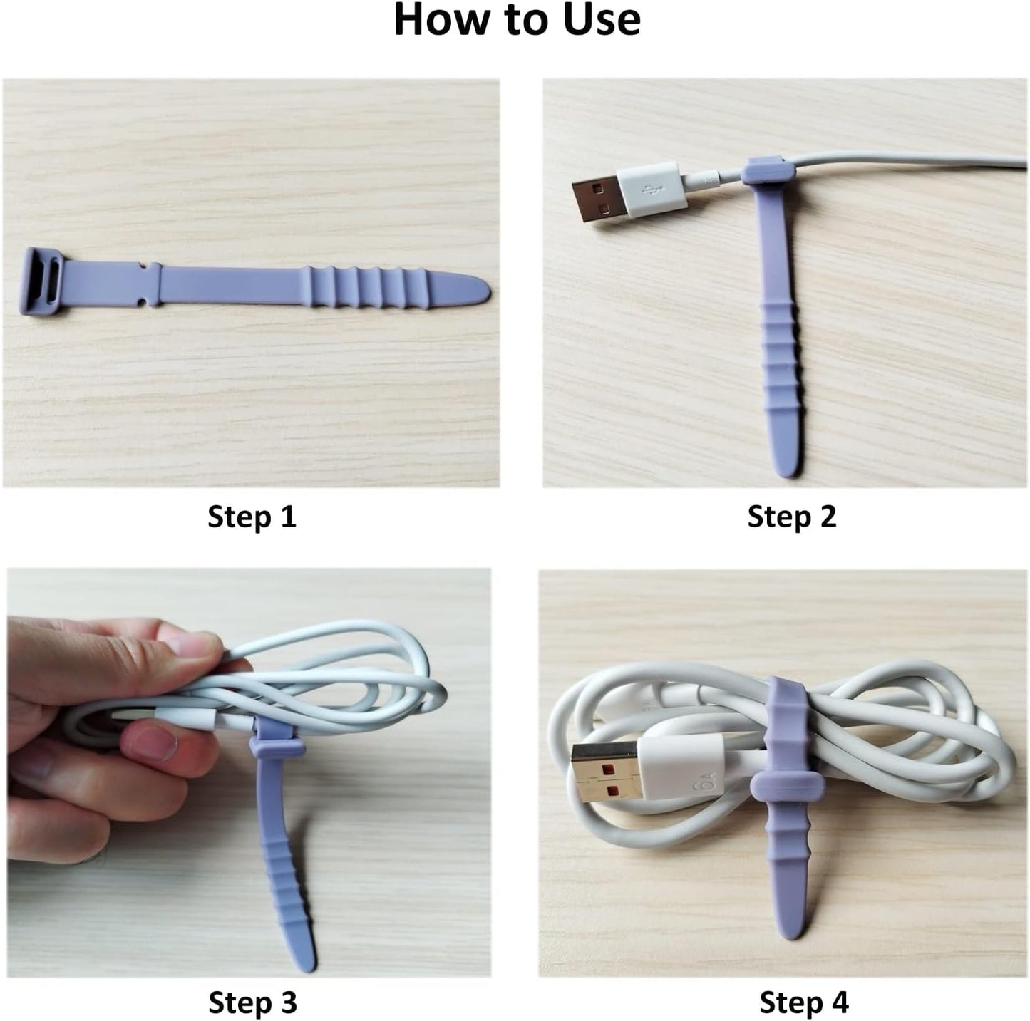 Silicone Zip Ties, Reusable Zip Ties, Rubber Cable Ties Straps for Wire Management, Elastic Silicone Ties Cable Organizer for Home Office, Multicolor Cord Ties in Two Sizes 4.5" and 7.1" (5+5 Pcs)