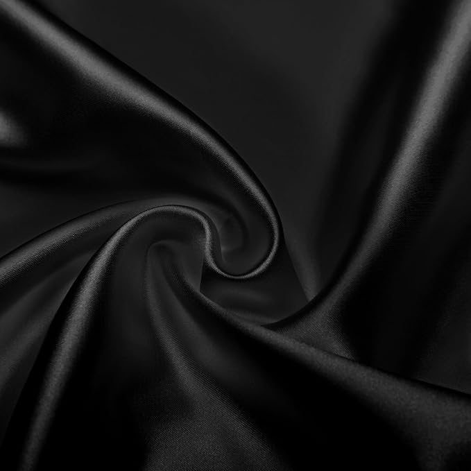 Univivi 12 Inch Satin Shoulder Covers for Clothes (Set of 4) Breathable Shoulder Garment Dust Cover Closet Suit Protects for Suit, Coats, Jackets - Black