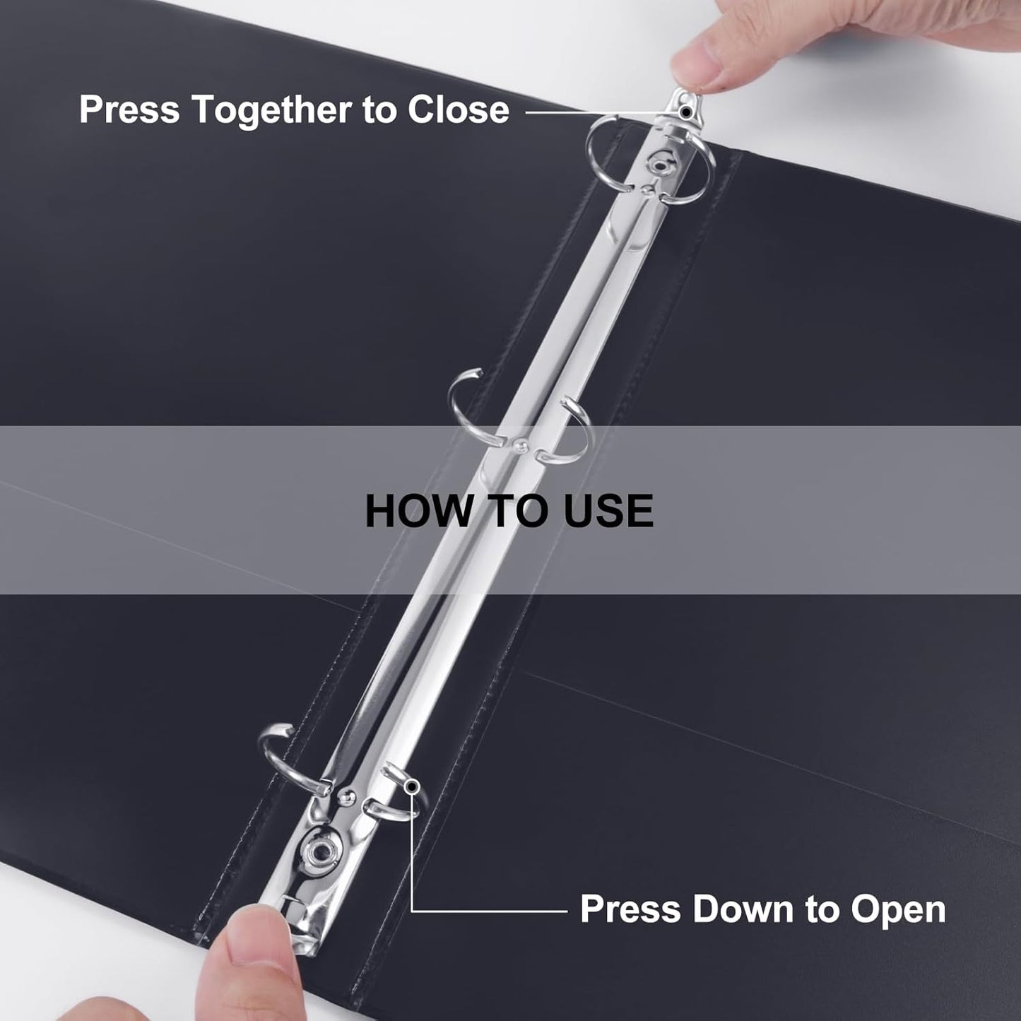 3 Ring Binder 1 Inch, ViVin Sturdy 1"-Round Ring Binder with 2 Interior Pockets, Clear View Cover, PVC-Free, Fits 200 Sheets of 8.5'' x 11'' Paper, Office Home School (12 Pack, Black)