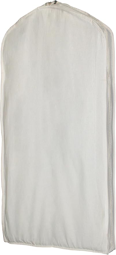 100% cotton canvas garment bags for closet storage and travel 4" Gussets bags with Side Zipper for clothes,coats,jackets,shirts,dresses garment cover for hanging clothes storage (24*43*4" &24*60*4")