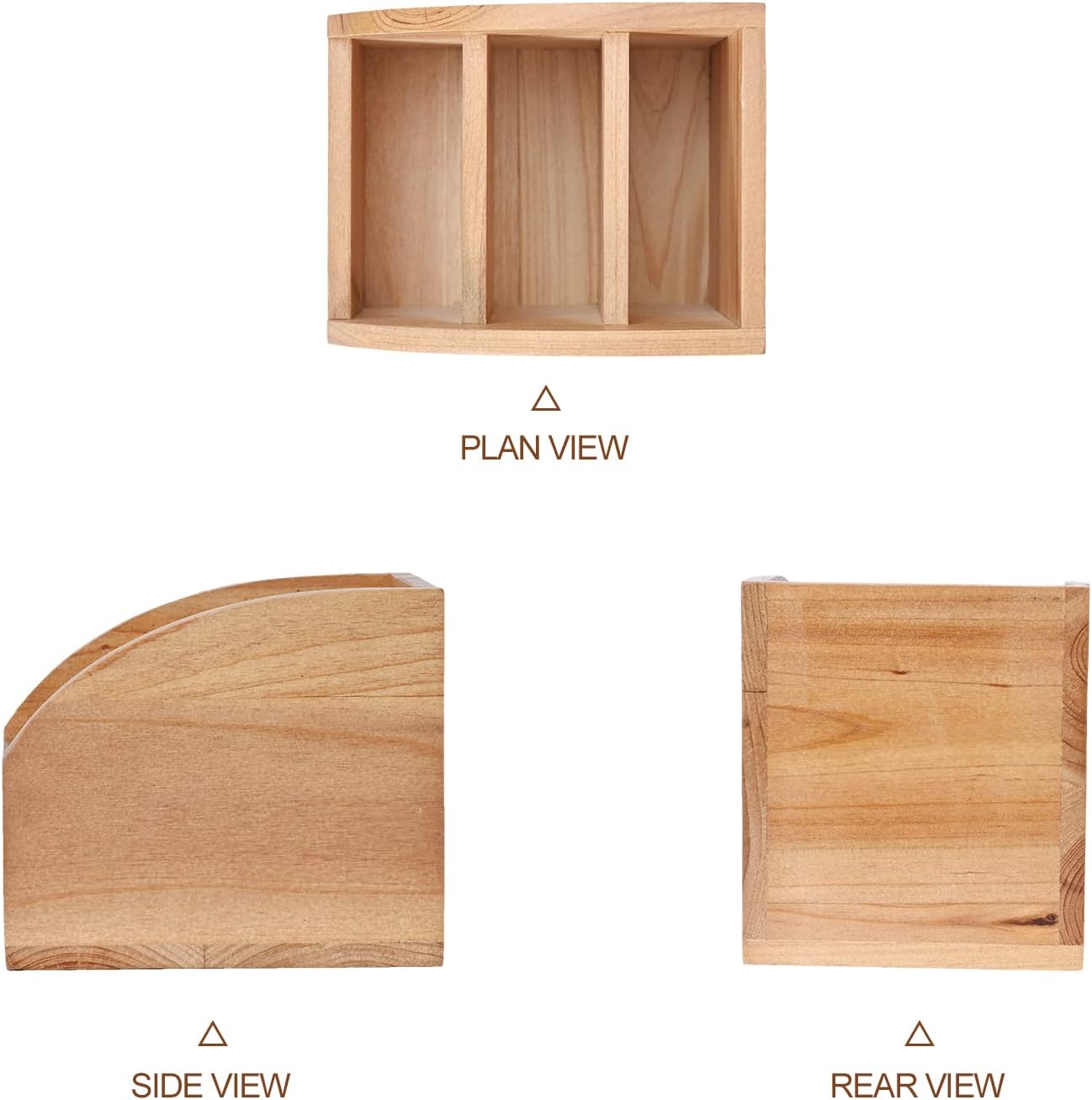 BONNY DODO Remote Control Holders Organizer Box for Table Small Solid Wooden Desk Farmhouse Home Decor Caddy Basket Store Tv Remote for Media Player,Pencil,Glassees&Office Supplies (Wood, S)