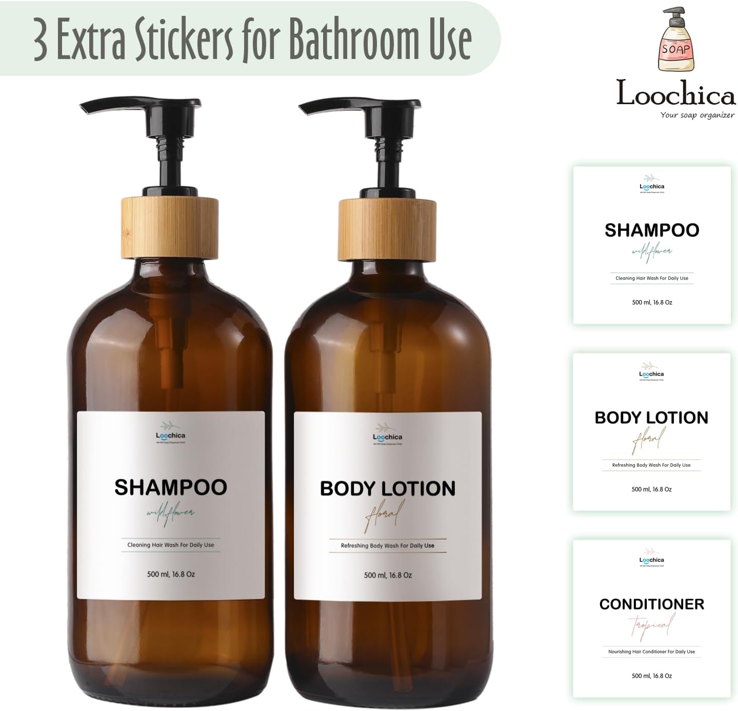 2 Pack Amber Glass Soap Dispenser with Plastic Pump, Brown Dish and Hand Soap Dispenser Set, Refillable Reusable Apothecary Soap Pump Dispenser Bottles for Bathroom and Kitchen