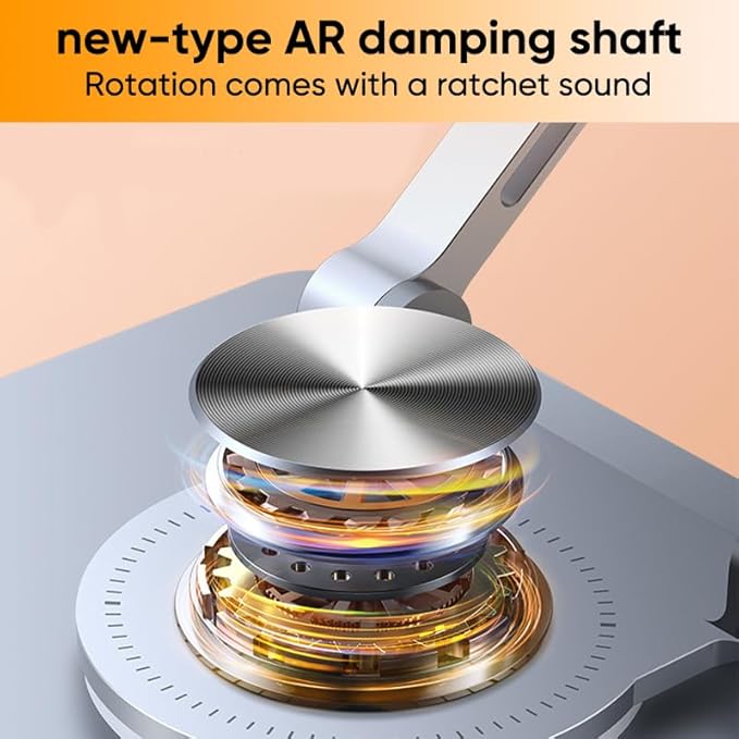 Saker 360° Rotating Laptop Stand, Aluminum Alloy Adjustable Height Ergonomic Computer Riser, Foldable Portable Desktop Stand with Cooling Design for 10-17 inch MacBook