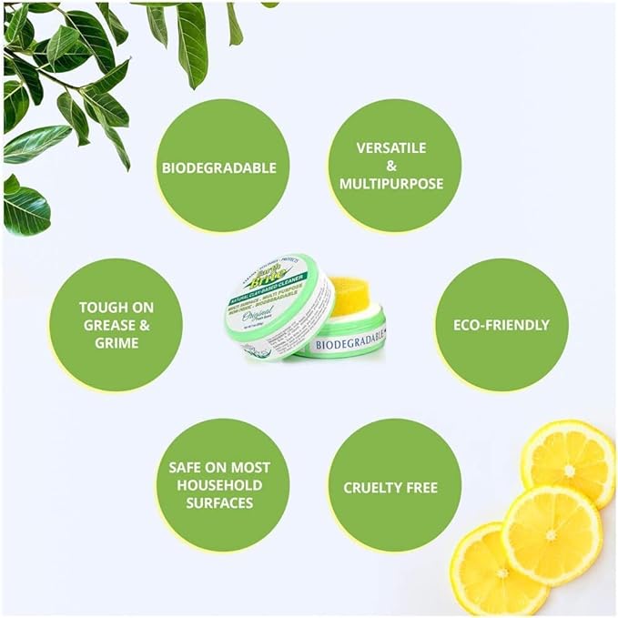 All Natural Multipurpose Cleaner for Bathroom, Floor, Kitchen and More | 300g Original Natural Clay Tub + Sponge (2-Pack) Includes Bonus Diamond Towel Cleaning Supplies Kit