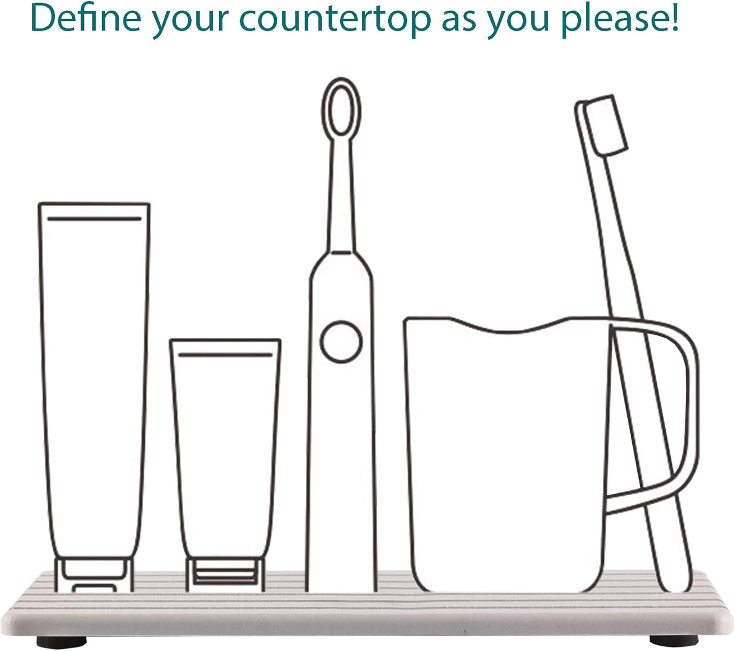 2 PCS Water Absorbent Diatomite Coasters (12.2" x 4"), Grooved Design, Water Absorbing Stone Used for Hand Soaps & Plants & toiletries in The Modern Home