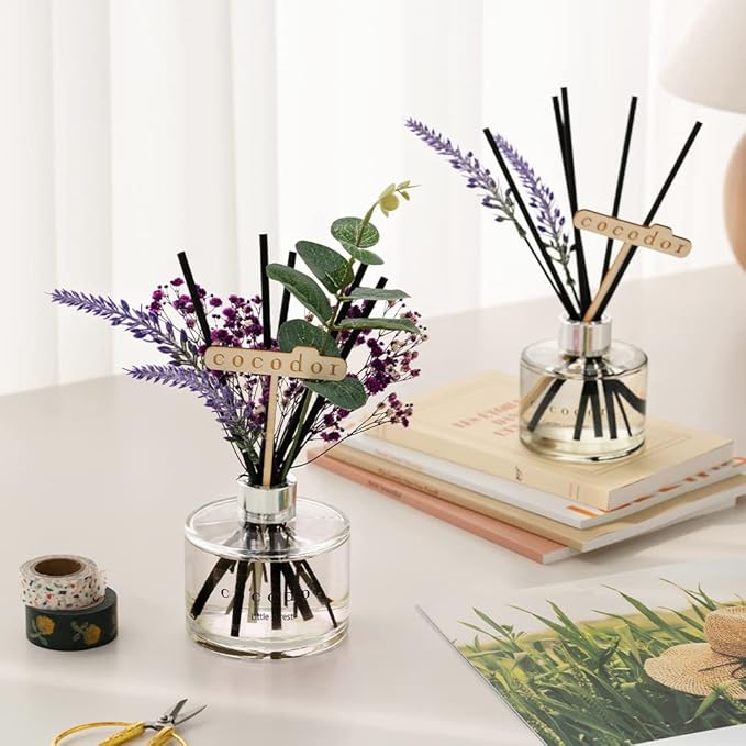 COCODOR Lavender Reed Diffuser/White Jasmine/6.7oz/1Pack / Home Fragrance Scent Essential Oil Stick Diffuser for Bedroom Bathroom Home Decor for Women