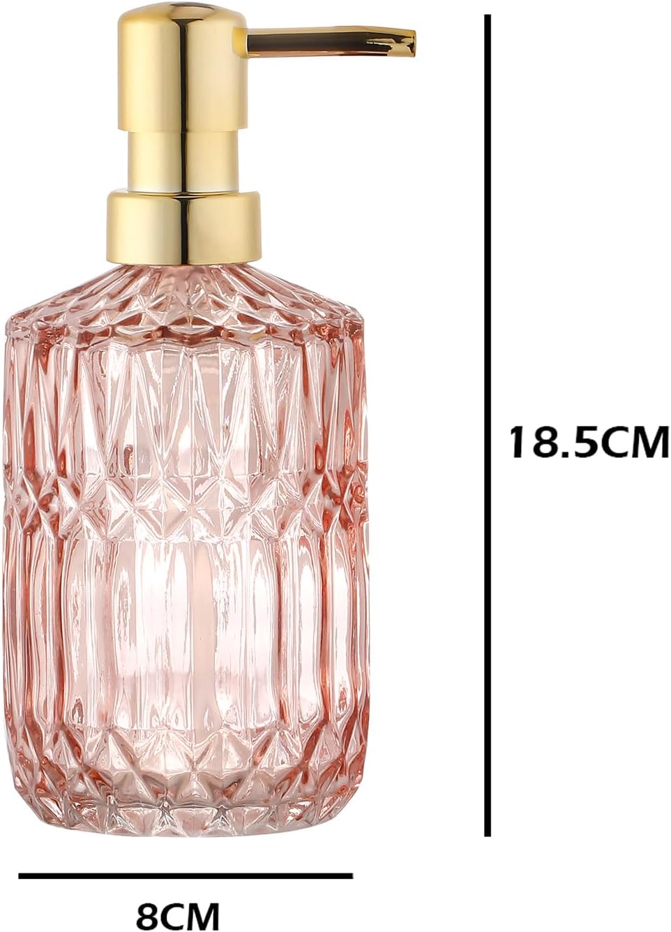 Soap Dispenser with Pump, Refillable Liquid Hand Soap Dish Soap Dispensers for Bathroom Counter, Kitchen Sink (Pink)