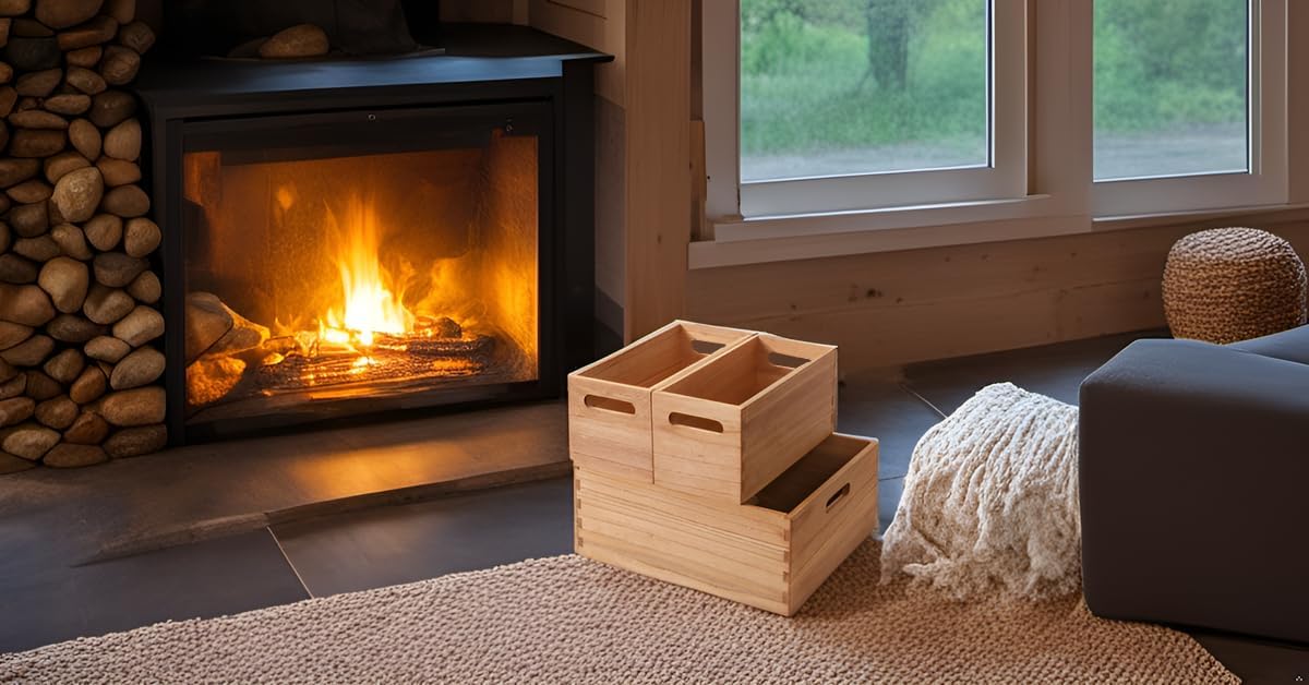 Wooden Baskets for Clothes Storage and Shelf Organizing -Natural Wood Decorative Storage Boxes with Handles for Office Bookshelf and Closet- Cabinets Cube Bins Organizer Light (3TH-LT)