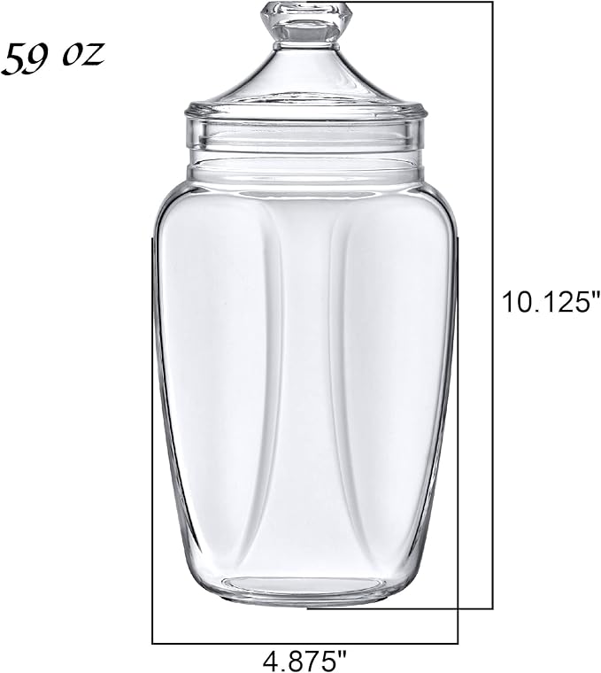 Amazing Abby - Eleanor - Plastic Bathroom Canister (60 oz), Acrylic Apothecary Jar for Vanity, BPA-Free and Shatter-Proof, Great for Bath Sponges and Shower Balls (NOT Glass)