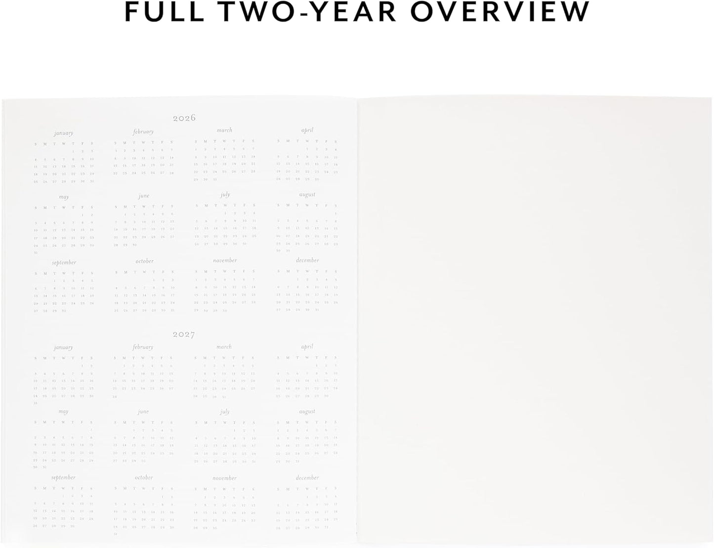 Sugar Paper 2026 Monthly Planner, January to December, 8" x 10", Calendar for Women, Flexible Matte Paper Cover, Fabric Tape Stitch Binding, 12 Month, Black Swiss