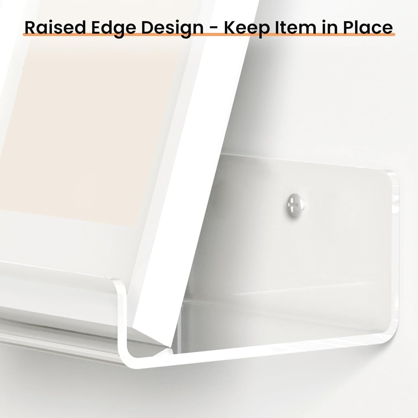 upsimples 4 Pack 15x6 Inches Acrylic Bathroom Shelves for Wall, Floating Bathroom Shelves Over Toilet, Storage Shelf for Toilet Paper, Towels and Toiletries, Clear