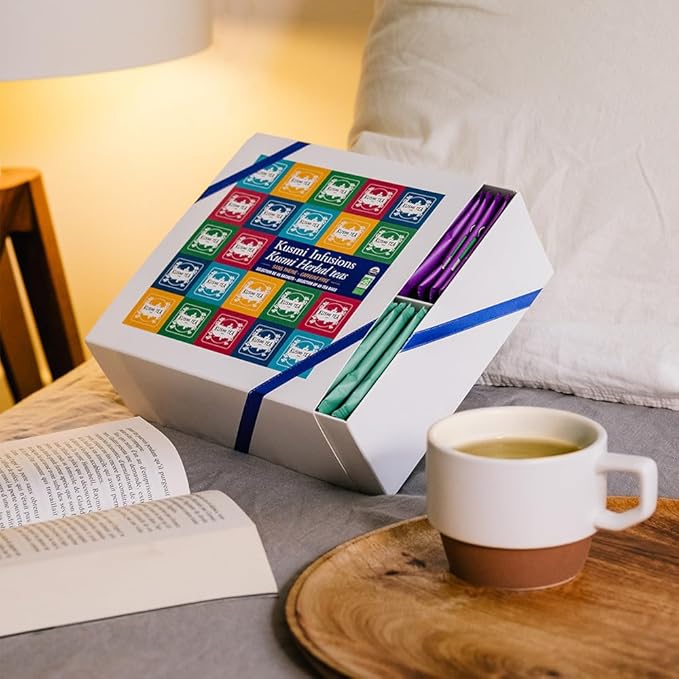 Kusmi Tea - Organic Herbal Tea Gift Set - Sampler Assortment Variety Box - Gift Idea for Men and Women - Caffeine-Free Teas - Hibiscus Tea, Chamomile Tea, Rooibos - 9 Recipes - 45 Tea Bags