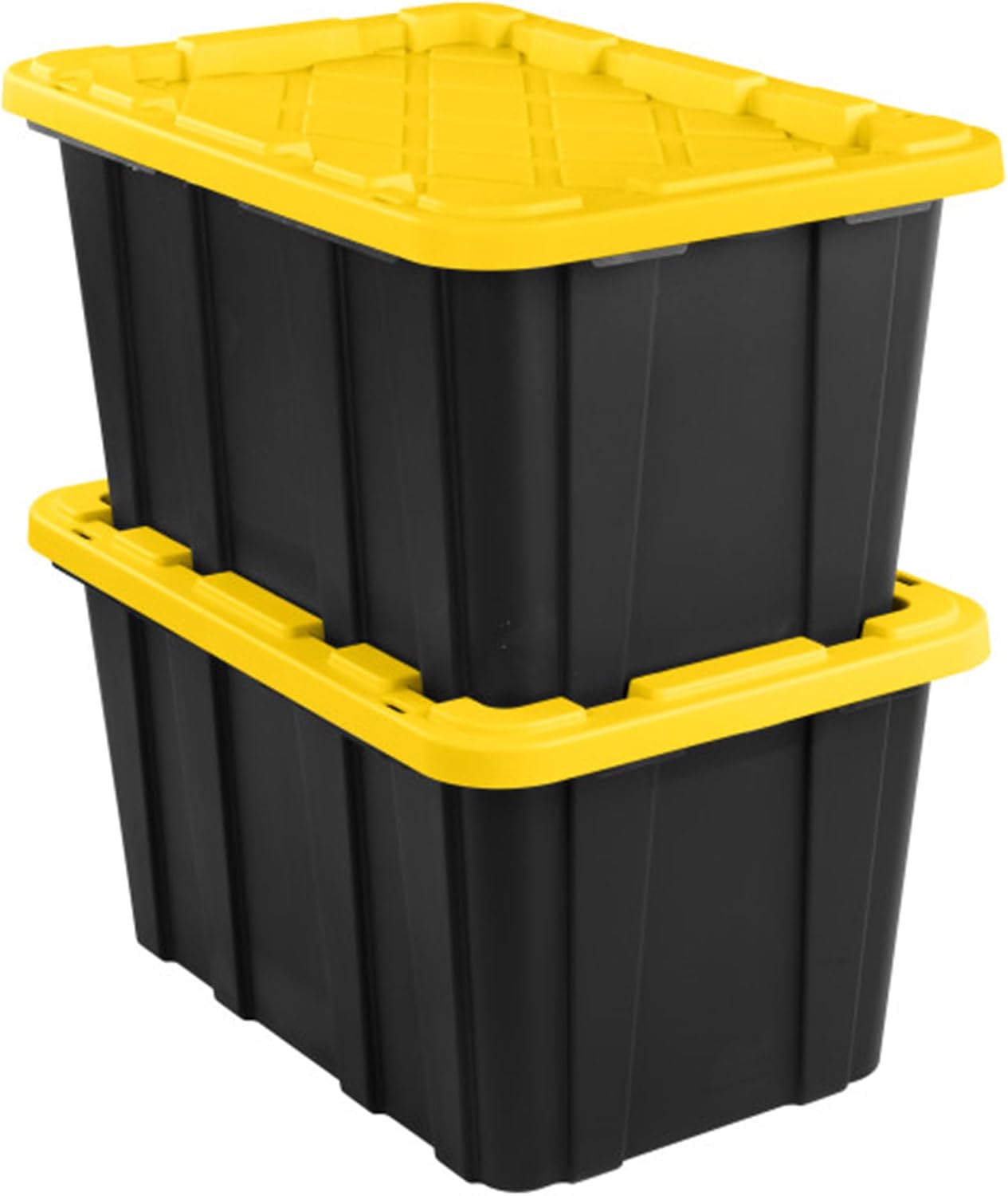 Sterilite 24-Pack Industrial Tote, Plastic Storage Container Bins with Lids, 27 Gallon - Heavy-Duty Organizing Containers for Closet, Bathroom, and Office