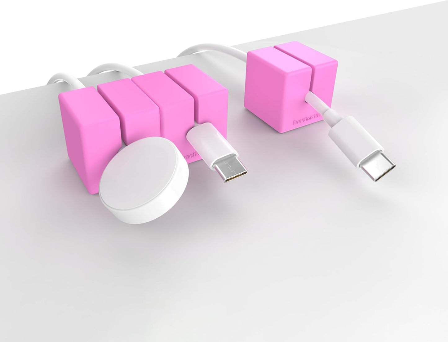 Function101 Weighted Magnetic Cable Blocks ā Non-Adhesive Anchors for Cable Organization ā Weighted Cord Holders & Accessory Organizer ā Durable Magnetic Accessories for Office Use (Pink, Pack of 3)