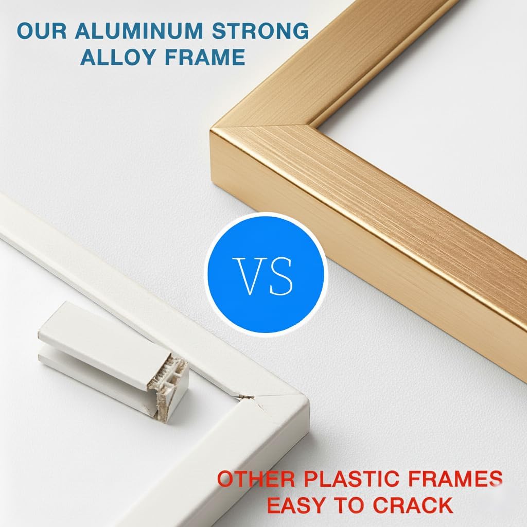 Small Whiteboard 12 x 16 Inch Magnetic Dry Erase Board with Stand & Wall Mount | Gold Aluminum Frame | Planner Board with Weekly & Monthly Sheets | 3 Markers, Eraser & 2 Magnets