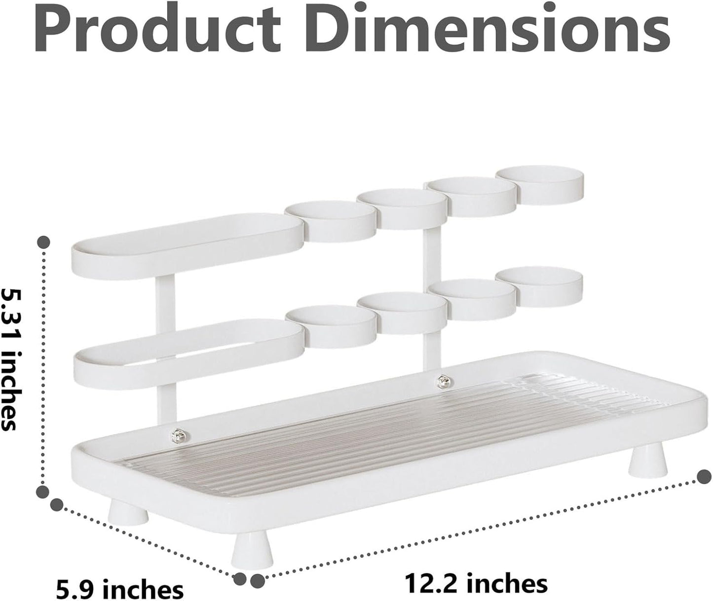 Electric Toothbrush Holder for Bathroom Countertop 5 Metal Slots Toothpaste Razor Mouthwash Organizer, White
