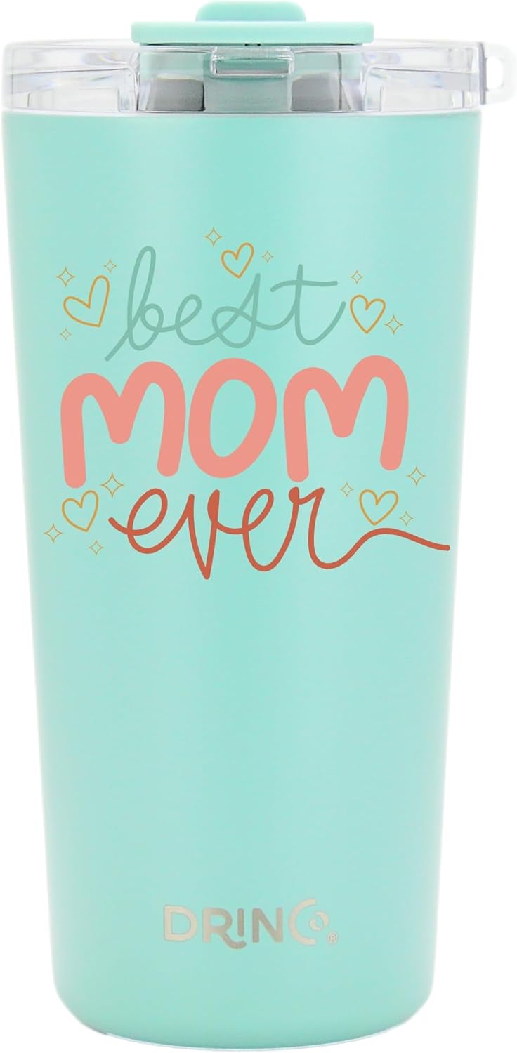 Drinco - 20 oz Stainless Steel Tumbler | Double Walled Vacuum Insulated Mug With Lid, 2 Straws, For Hot & Cold Drinks (Mother 20oz Sage, 20oz)