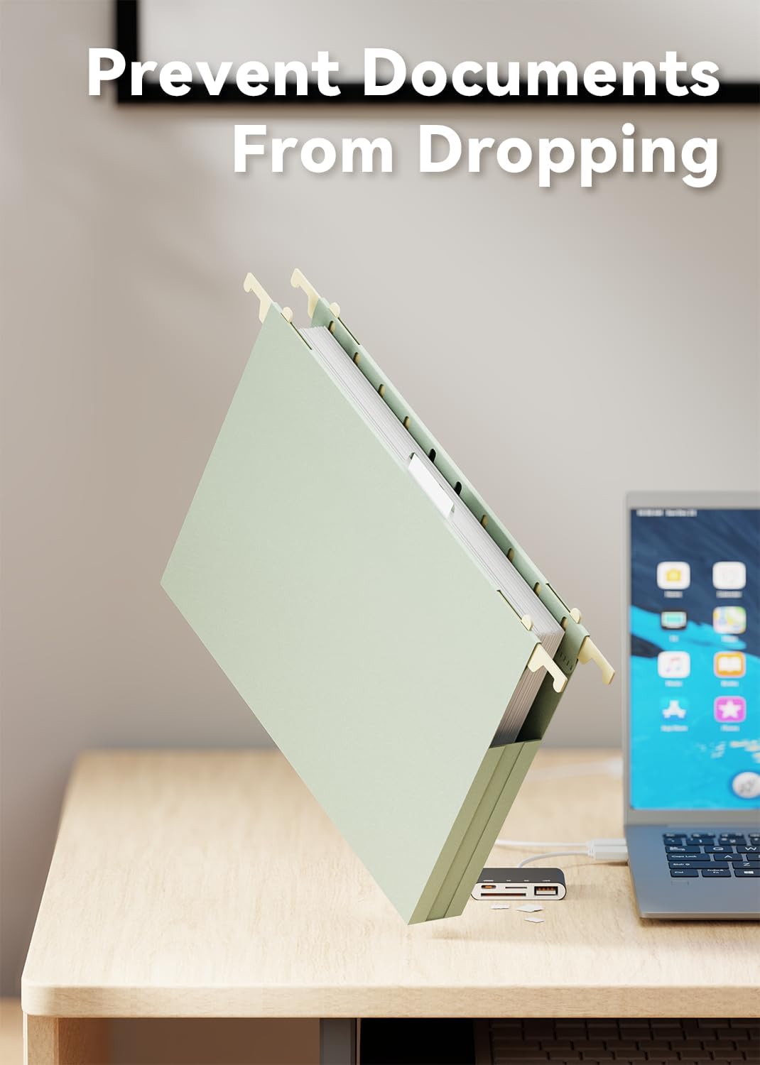 Ansook Plastic Hanging File Folders Letter Size,1" Expandable File Organizer,12 Pack Reinforced Filing Cabinet Folders,File Folder with Tabs,Morandi Colored Heavy Duty Hanging Folders for Office