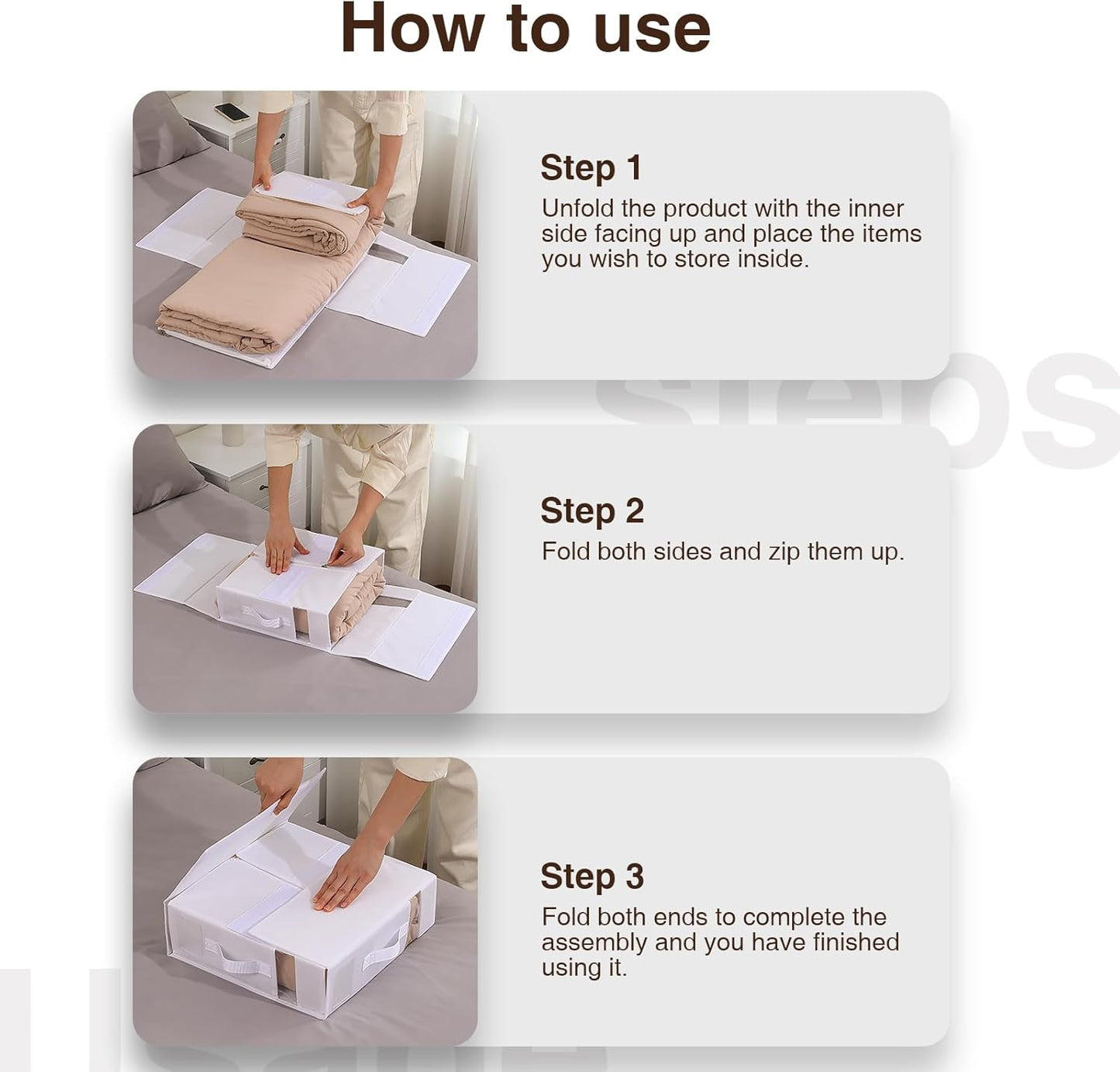 DIMJ Bed Sheet Organizers and Storage 6 Pack - Foldable Sheet Organizer for Linen Closet, Bedding Storage Box for organization, Sheets Set Holder for Blanket, Towel (King & Queen Size), White