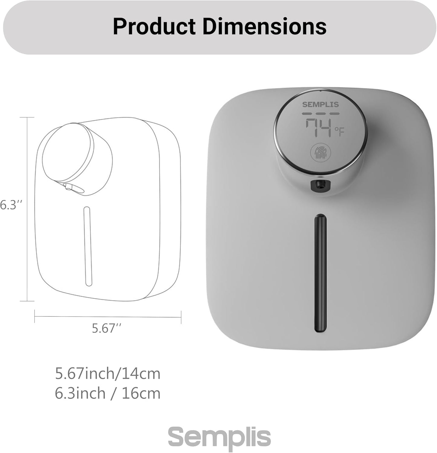 Automatic Soap Dispenser – Touchless Foaming Hand Soap Dispenser with Digital Display, 6 Adjustable Foam Levels, USB Rechargeable Wall‑Mount for Bathroom & Kitchen, 10.82 oz/320 ml
