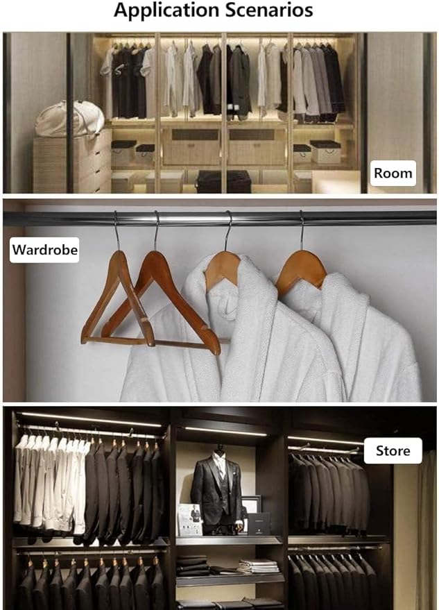 12 Pack Wide Shoulder Wooden Hangers, Suit Hangers with Non Slip Pants Bar, Smooth Finish 360° Swivel Hook Solid Wood Coat Hangers for Dress, Jacket, Pants, Heavy Clothes Hangers (Vintage 12PCS)