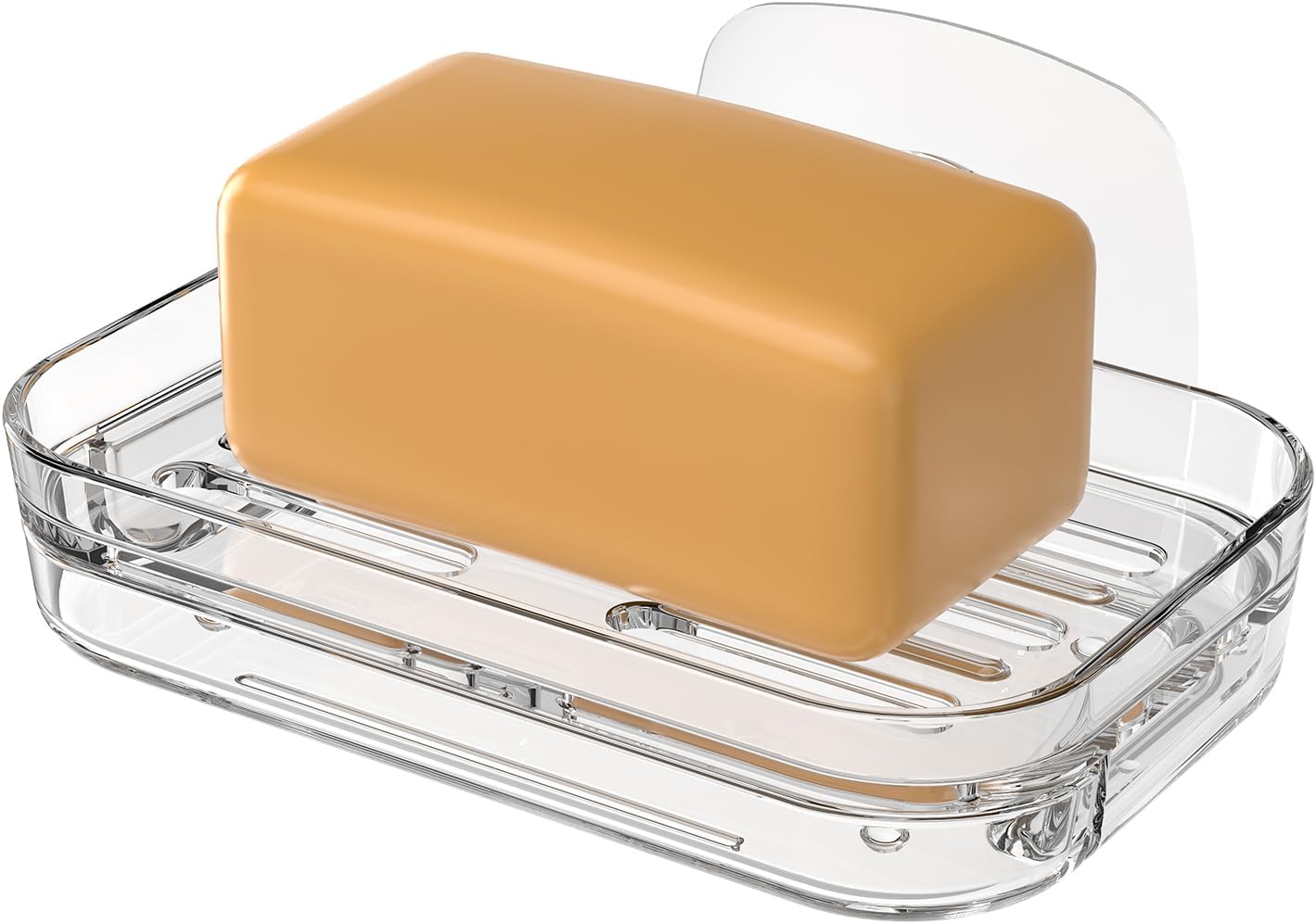 2-Pack No Drill Soap Holder - Strong Adhesive Soap Dish for Shower Wall Bathroom Kitchen Sink Rv Easy Install & Drain (2Pc Adhesive)